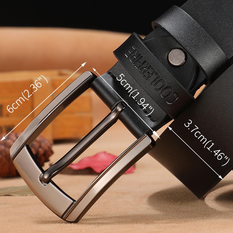 Trendy Sqaure Genuine Leather Needle Buckle Belt For Men-FunkyTradition
