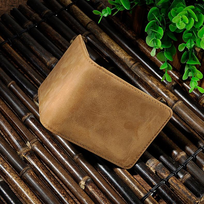 Male Genuine Leather Design Fashion Slim Money Clip With Front Pocket -FunkyTradition