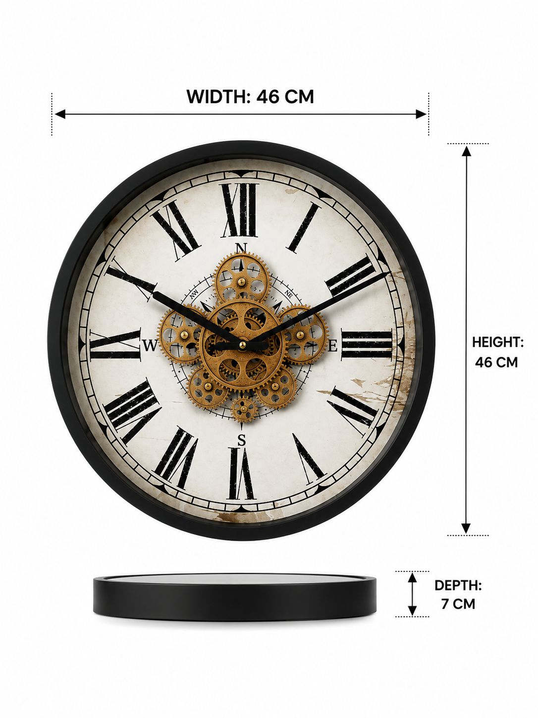 46 CM Vintage Wall Clock Size and Dimensions Guide