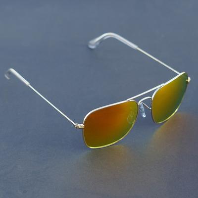 Raees Gold And Orange Mercury Square Sunglasses For Men And Women-FunkyTradition