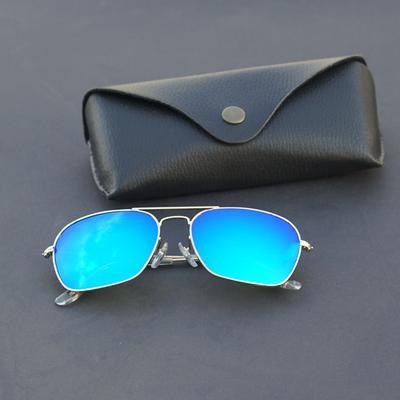 Raees Gold And Aqua Mercury Square Sunglasses For Men And Women-FunkyTradition