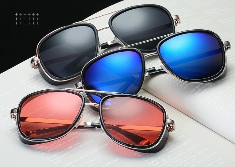 New Stylish Tony Stark Square Vintage Sunglasses For Men And Women-FunkyTradition