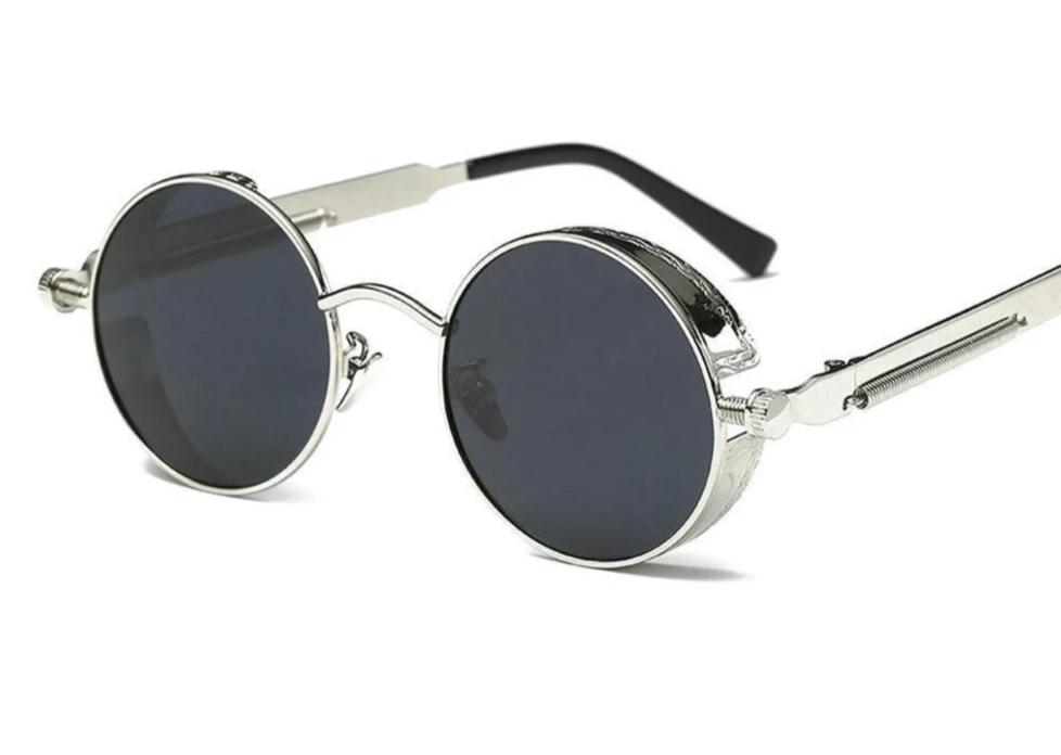 Vintage Retro Polarized Round Steampunk Sunglasses -FunkyTradition