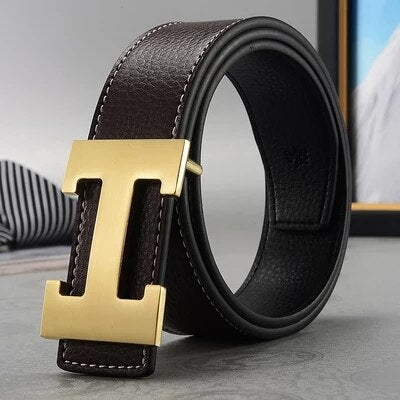 Premium Quality H Buckle Genuine Leather Belt For Men in Color Variant- Funky Tradition
