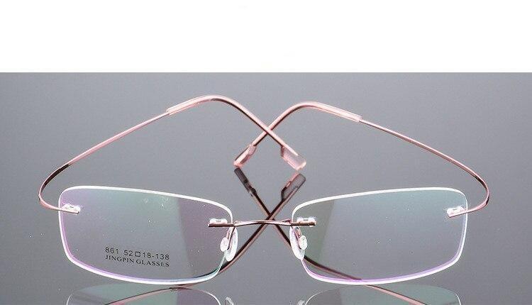 Rimless Titanium Glasses Frames Men Flexible Optical Frame Retro Glasses - FunkyTradition