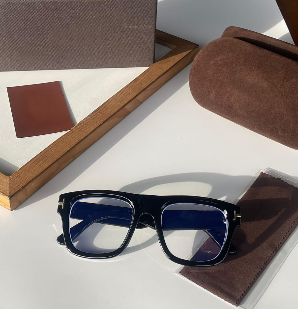 Bobby Deol Style Black Square Frame Blue Cut Eyeglasses – Premium Designer Look