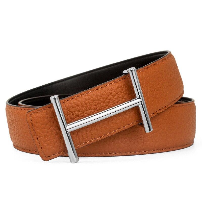 Stylish H-Pattern Leather Strap Belt For Men-FunkyTradition