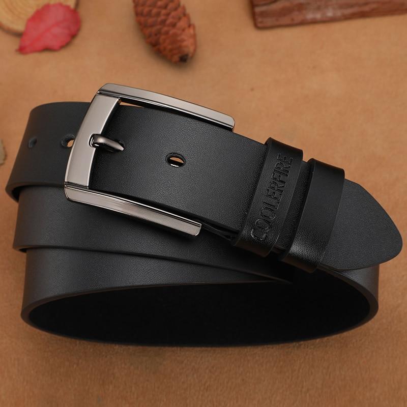Trendy Sqaure Genuine Leather Needle Buckle Belt For Men-FunkyTradition