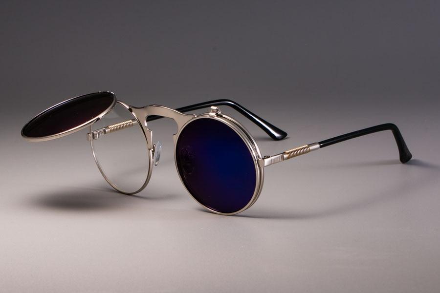 Vintage Round Flip Up Sunglasses For Men And Women-FunkyTradition