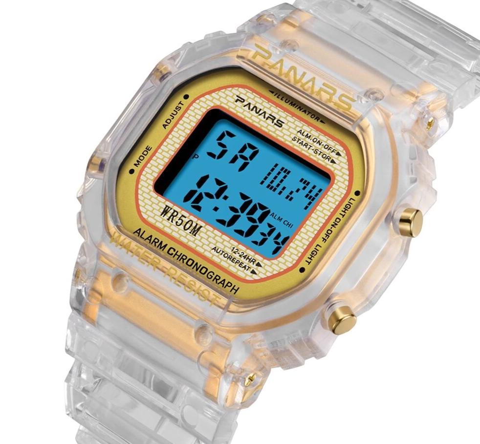 Luxury Transparent Square Sports Watches For Men And Women-FunkyTradition