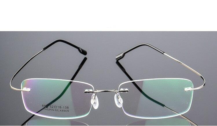 Rimless Titanium Glasses Frames Men Flexible Optical Frame Retro Glasses - FunkyTradition