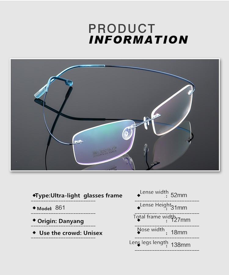 Rimless Titanium Glasses Frames Men Flexible Optical Frame Retro Glasses - FunkyTradition