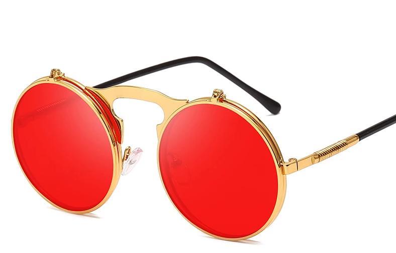 Round Metal Mirror Sunglasses For Men And Women-FunkyTradition
