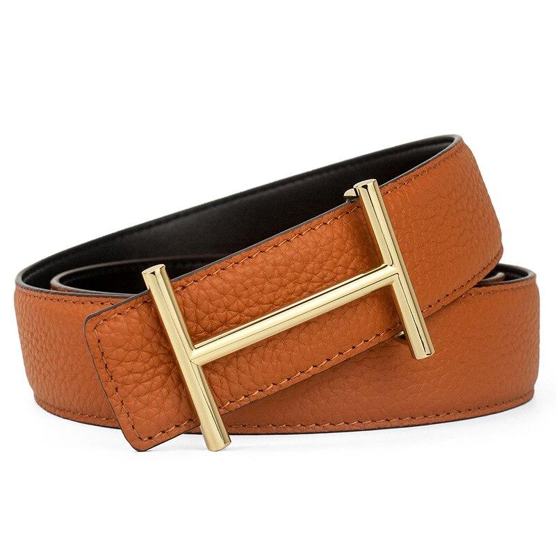 Stylish H-Pattern Leather Strap Belt For Men-FunkyTradition