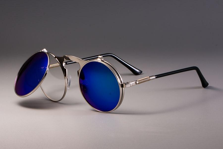 Vintage Round Flip Up Sunglasses For Men And Women-FunkyTradition