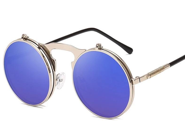 Round Metal Mirror Sunglasses For Men And Women-FunkyTradition
