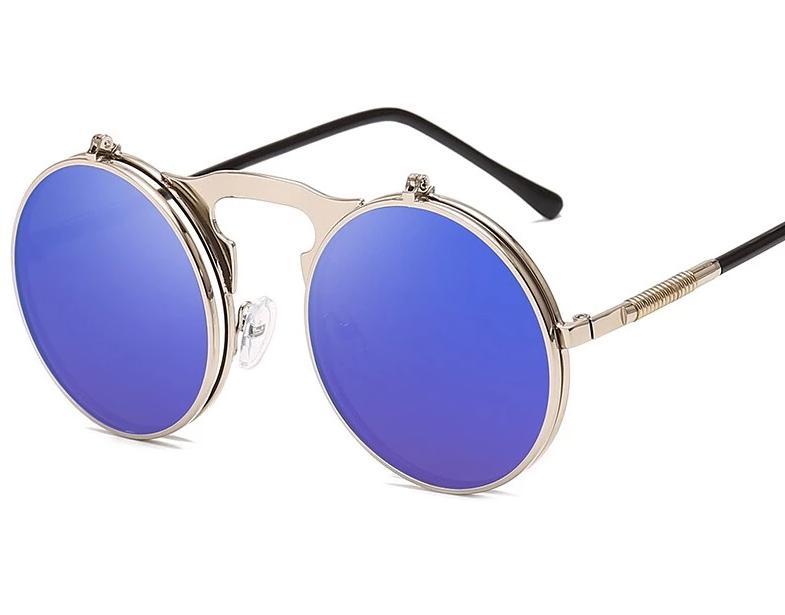 Stylish Round Metal Mirror Sunglasses For Men And Women-FunkyTradition