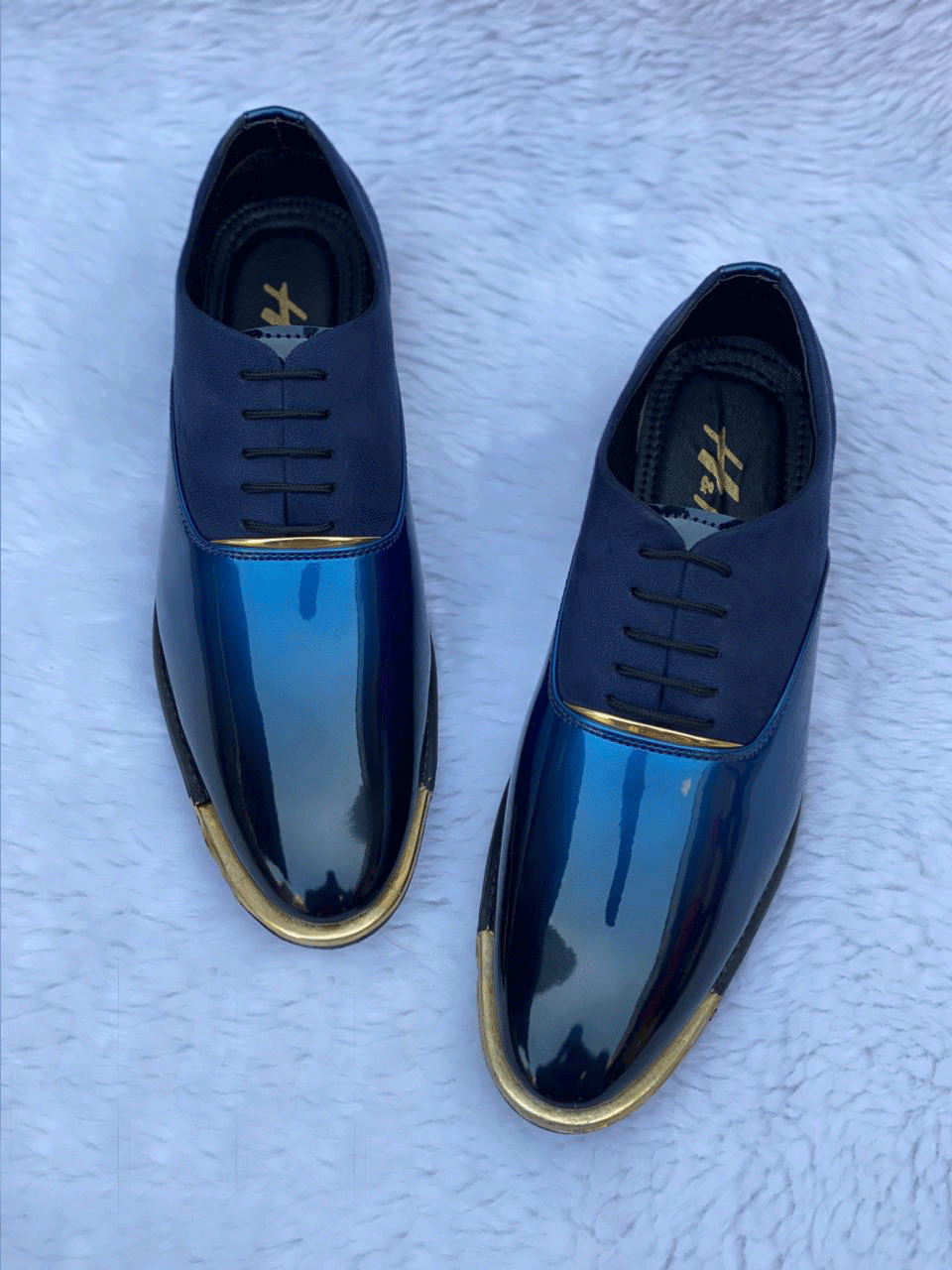 Mens Shiny Wear Premium Design High Quality Faux Leather Oxford Formal Shoes - FunkyTradition