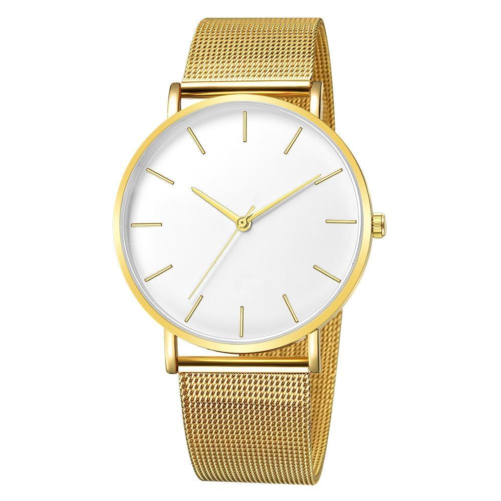 Stylish Unisex Watch Mesh Stainless Steel Bracelet Casual Wrist Watch -FunkyTradition