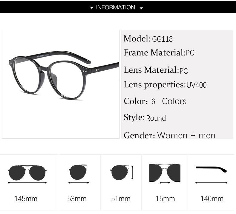 Round Glasses Transparent Retro Clear Computer Spectacle Frame Eyeglasses - FunkyTradition