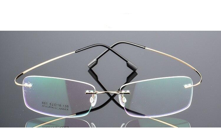 Rimless Titanium Glasses Frames Men Flexible Optical Frame Retro Glasses - FunkyTradition