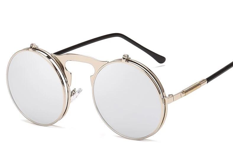 Round Metal Mirror Sunglasses For Men And Women-FunkyTradition