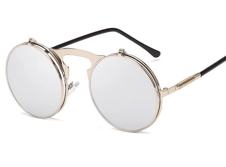 Stylish Round Metal Mirror Sunglasses For Men And Women-FunkyTradition