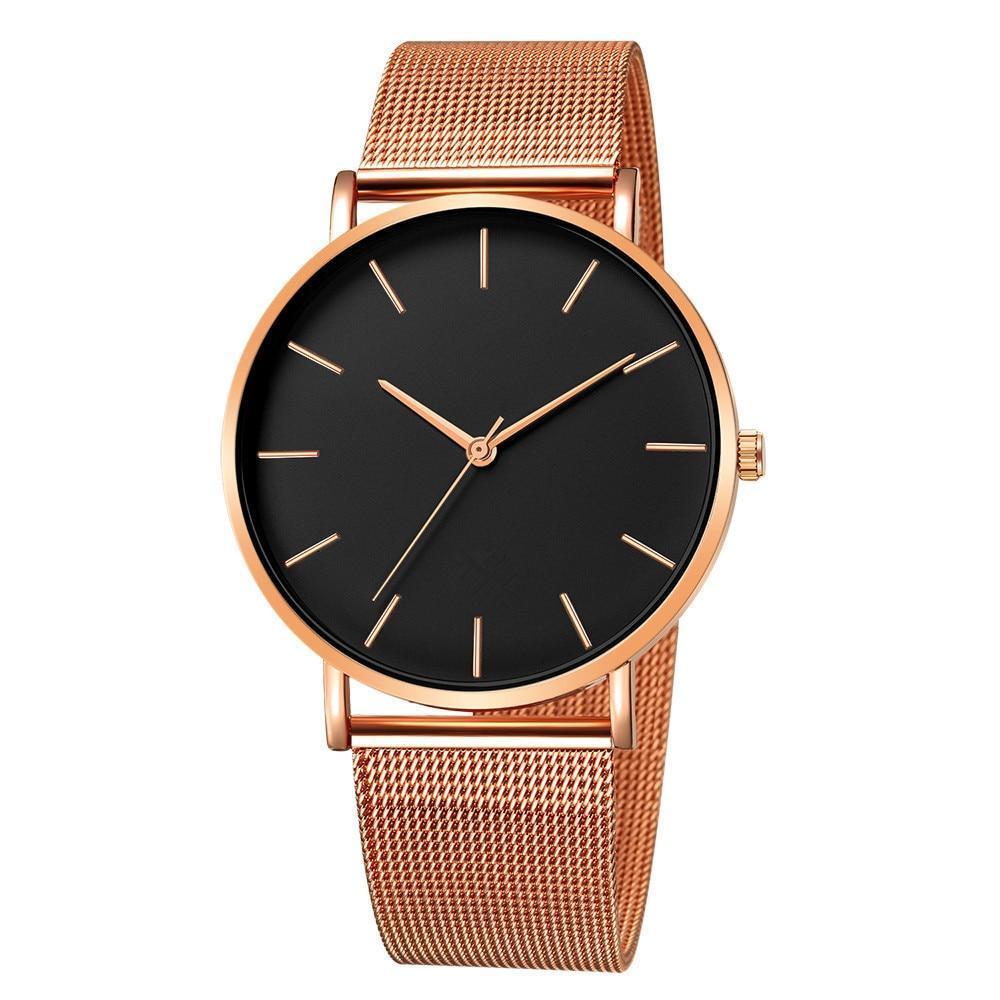 Stylish Unisex Watch Mesh Stainless Steel Bracelet Casual Wrist Watch -FunkyTradition