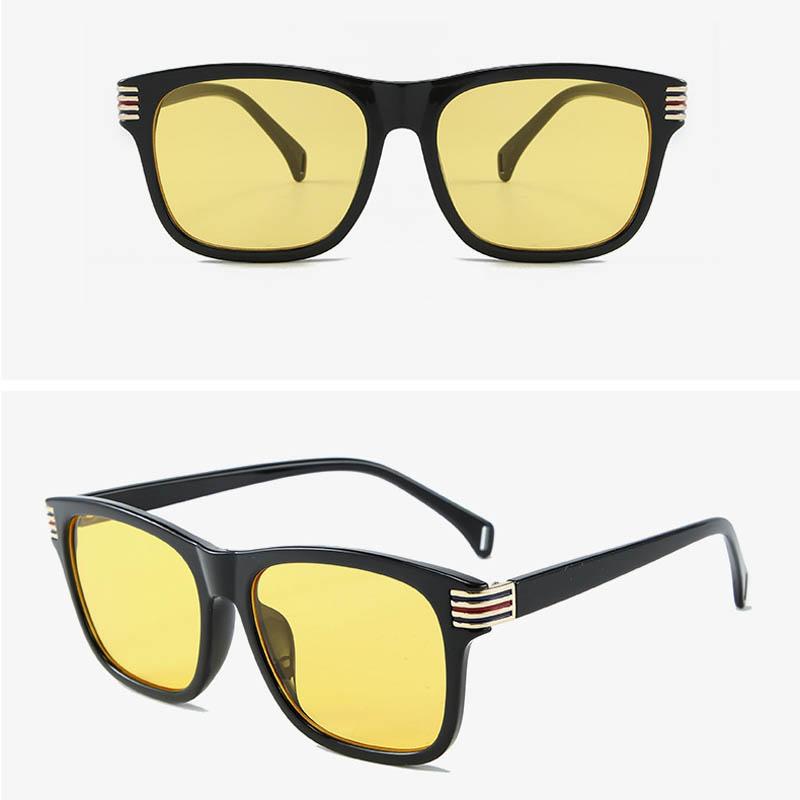 Unisex Classic Square Amber Sunglasses For Men And Women-FunkyTradition