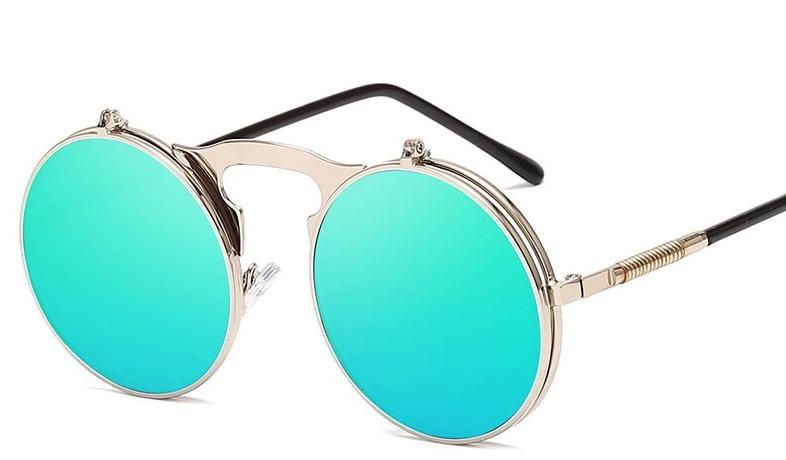 Round Metal Mirror Sunglasses For Men And Women-FunkyTradition