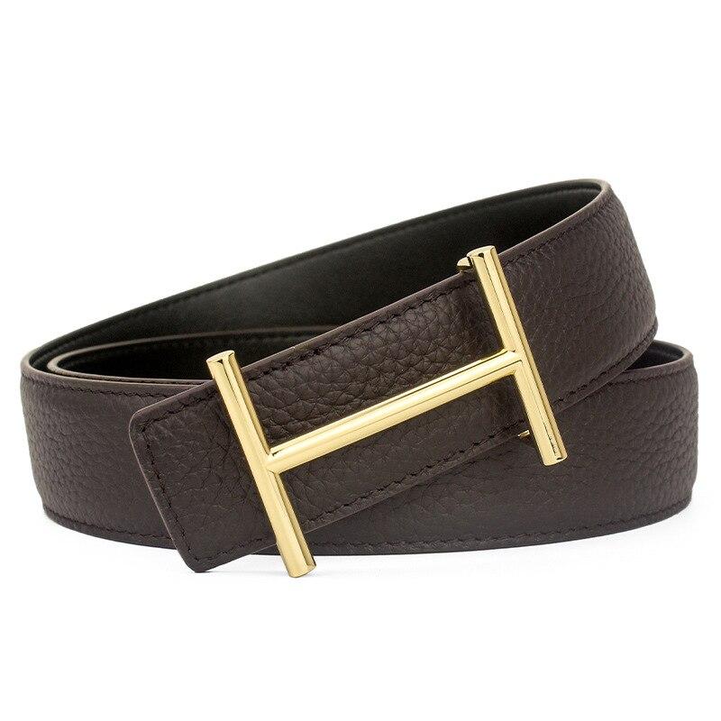 Stylish H-Pattern Leather Strap Belt For Men-FunkyTradition