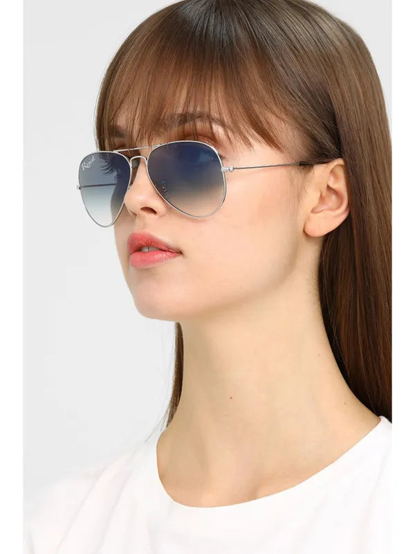 UV Protected Silver Blue Gradient Aviator Sunglasses For Men & Women- FunkyTradition