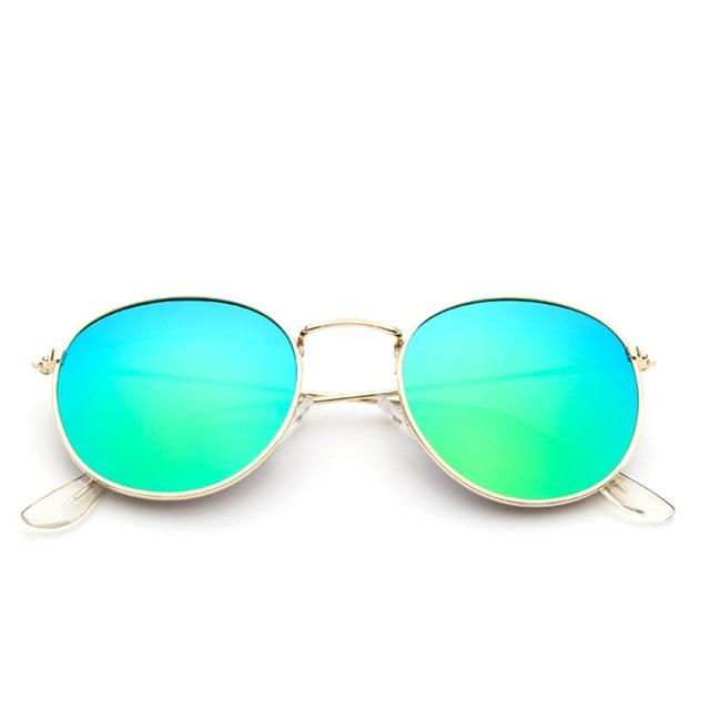 Round Sunglasses Blue Green Lens Sunglasses New Classic