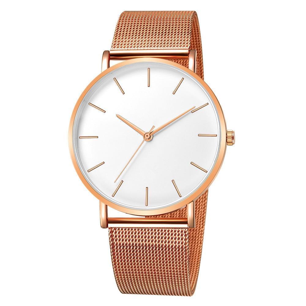 Stylish Unisex Watch Mesh Stainless Steel Bracelet Casual Wrist Watch -FunkyTradition