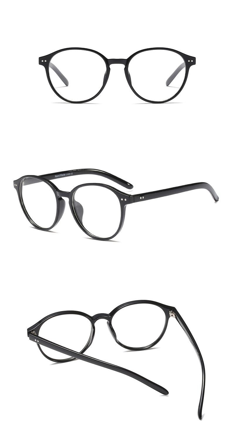 Round Glasses Transparent Retro Clear Computer Spectacle Frame Eyeglasses - FunkyTradition