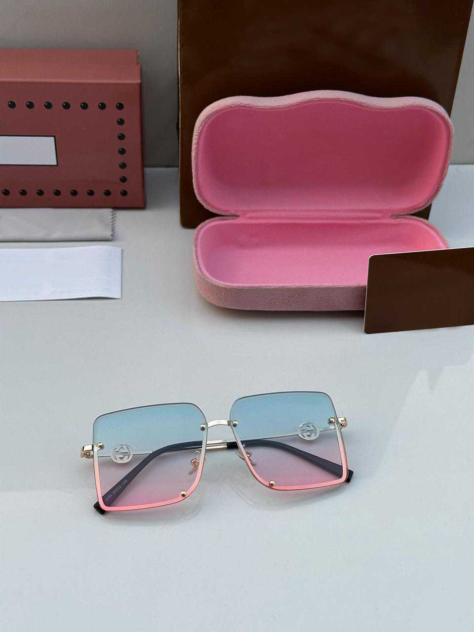 Deepika Padukone Inspired Style Gradient Square Rimless Sunglasses - FunkyTradition