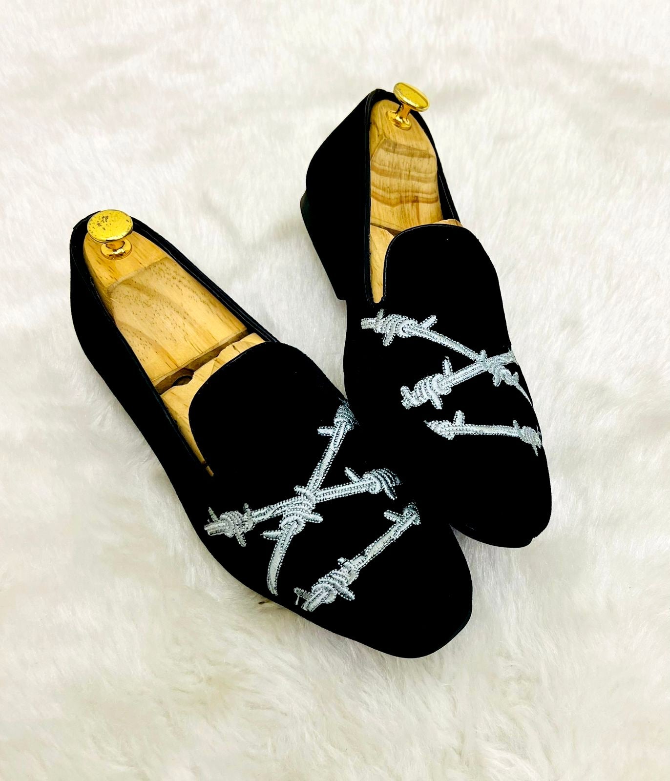 Attractive Fence Pattern Moccasins Casual And Party Wear Shoes For Men- FunkyTradition