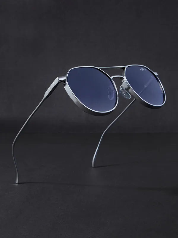 Attractive UV Protected Silver Black Gradient Round Sunglasses For Men & Women- FunkyTradition