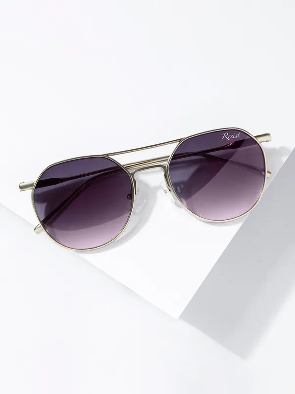 Attractive UV Protected Silver Black Gradient Round Sunglasses For Men & Women- FunkyTradition