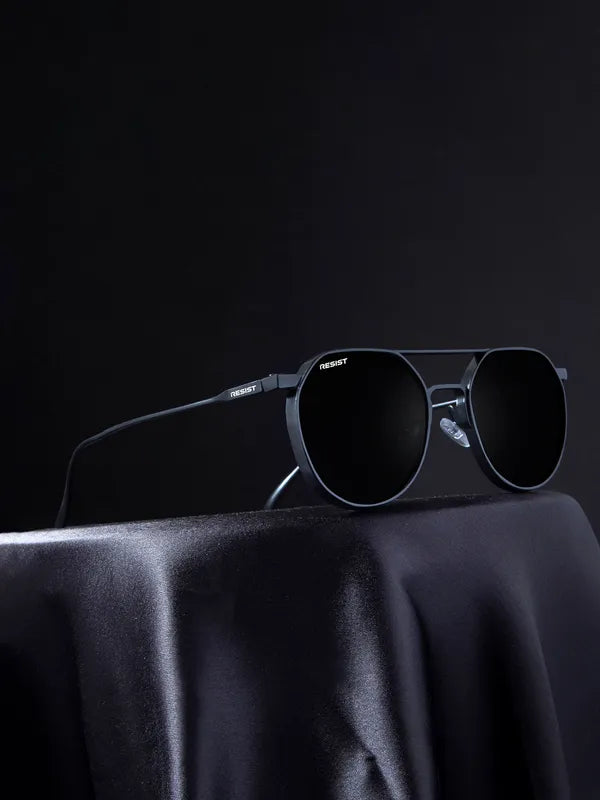 Attractive UV Protected Metal Black Round Sunglasses For Men & Women- FunkyTradition