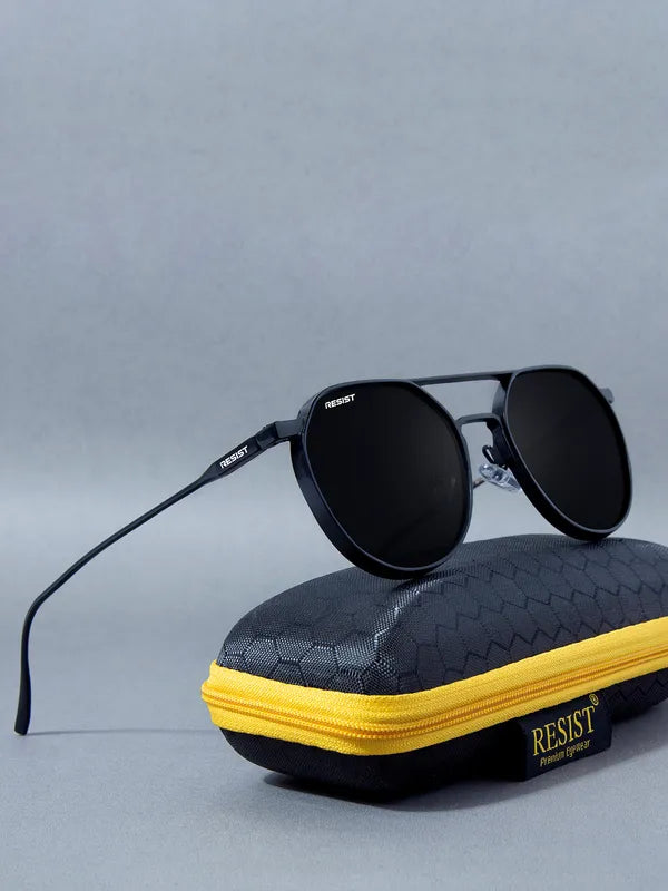 Attractive UV Protected Metal Black Round Sunglasses For Men & Women- FunkyTradition