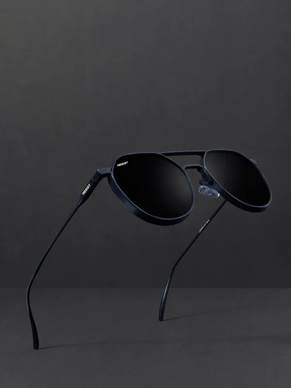 Attractive UV Protected Metal Black Round Sunglasses For Men & Women- FunkyTradition
