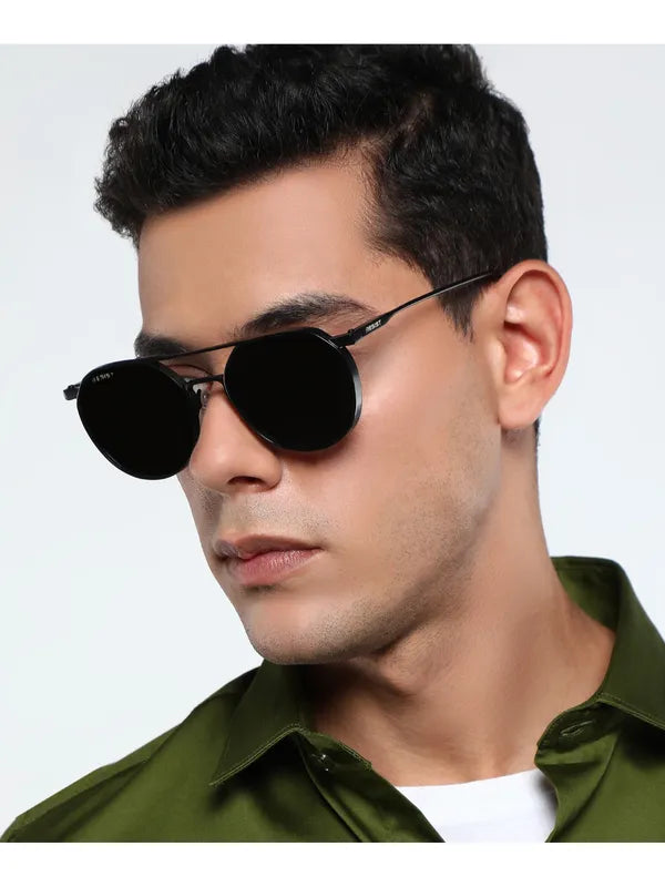 Attractive UV Protected Metal Black Round Sunglasses For Men & Women- FunkyTradition