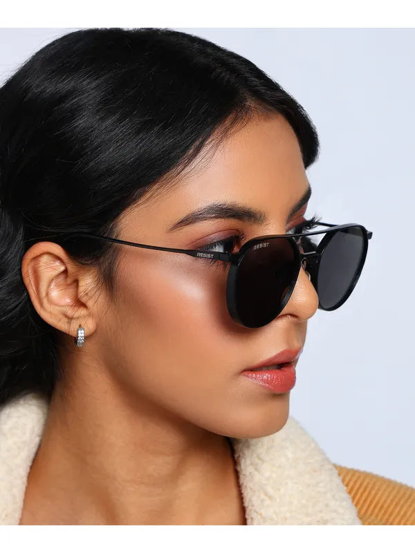 Attractive UV Protected Metal Black Round Sunglasses For Men & Women- FunkyTradition