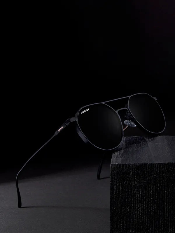 Attractive UV Protected Metal Black Round Sunglasses For Men & Women- FunkyTradition