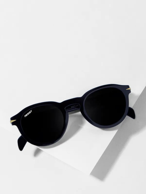 UV Protected Black Oval Sunglasses For Men & Women- FunkyTradition