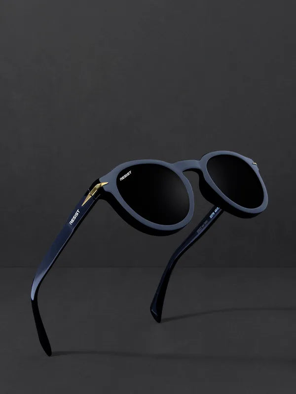 UV Protected Black Oval Sunglasses For Men & Women- FunkyTradition