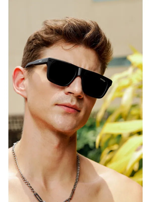 Black UV Protected Wayfarer Sunglasses For Men & Women- FunkyTradition