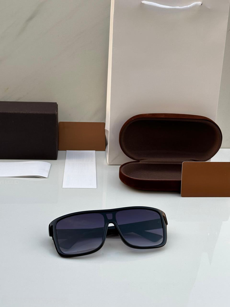 Black Square Sunglasses Front View