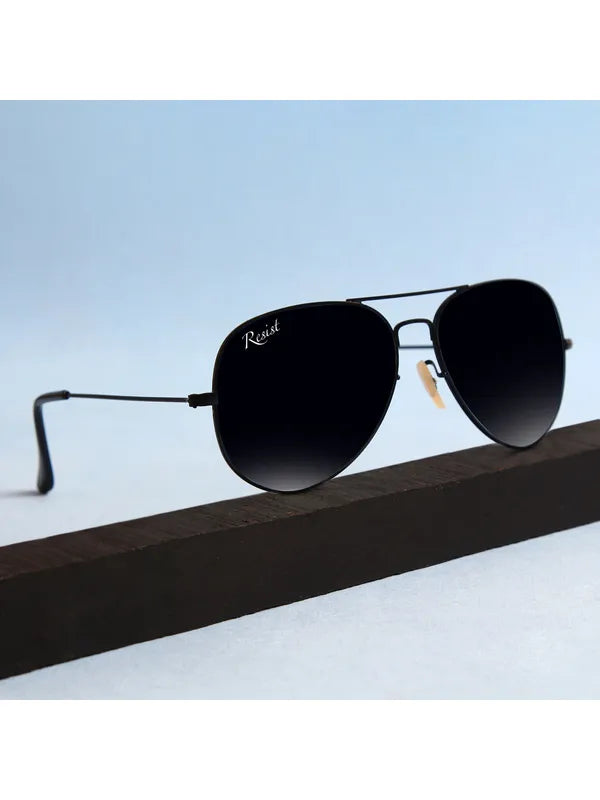 UV Protected Black Aviator Sunglasses For Men & Women- FunkyTradition